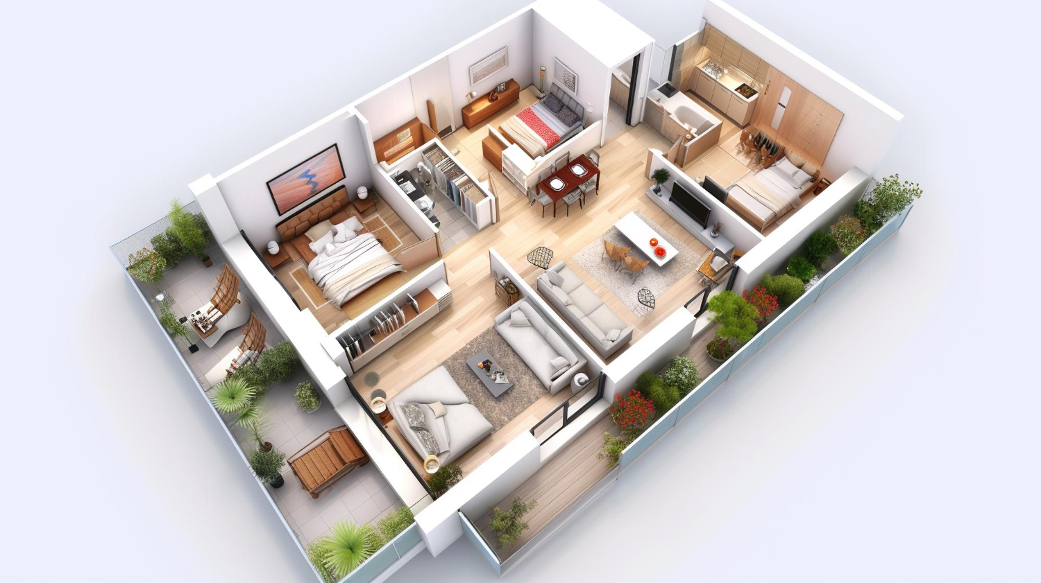 עיצוב דירת קבלן 4 חדרים 1 עיצוב דירת קבלן 4 חדרים